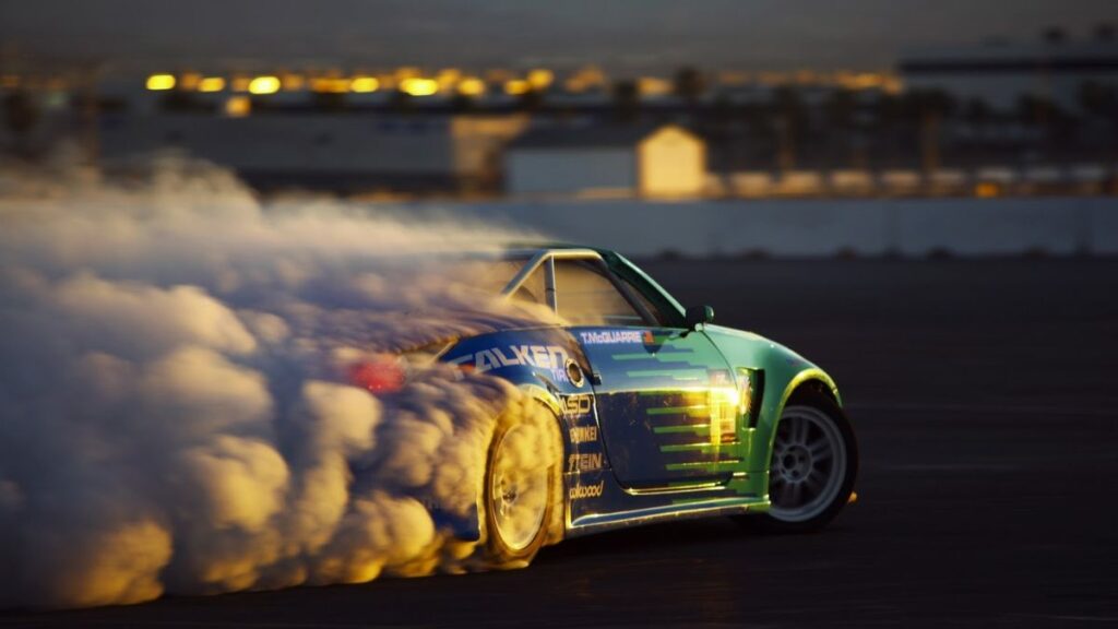 A sports car showing fuel injectors work to boost engine performance