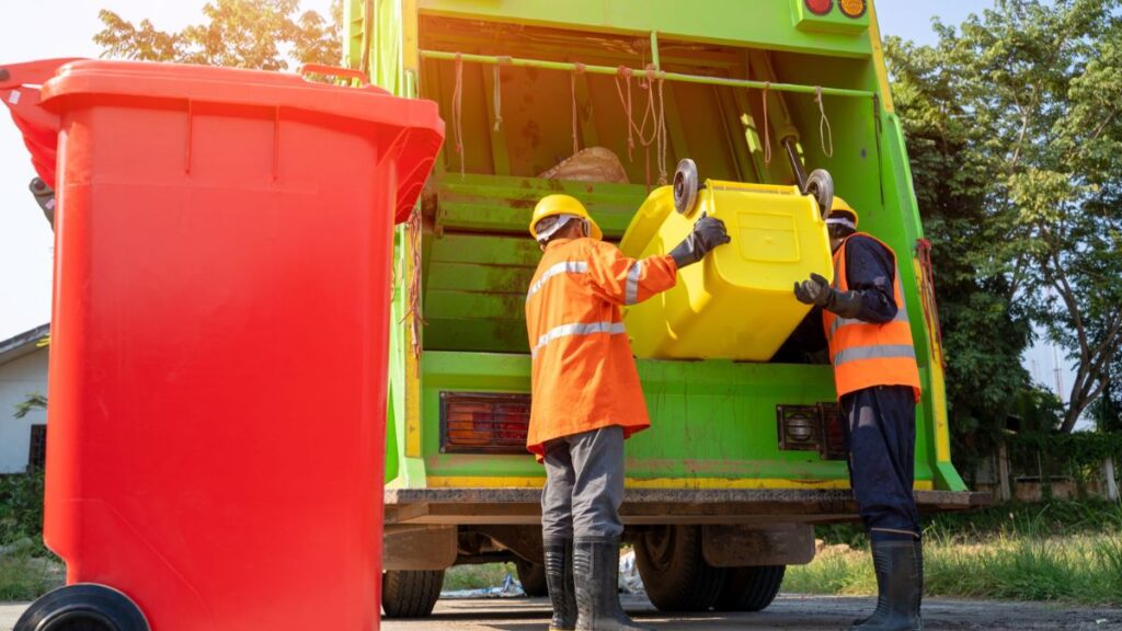 crew working on waste disposal