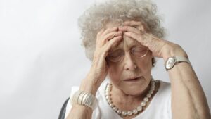 A grandma having a bad day due to alzheimer’s